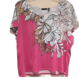 Notations Floral Short Sleeve Shimmer Blouse EUC sz 3X